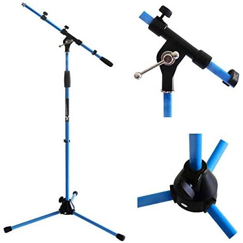  [아마존베스트]Keepdrum MS106BL Microphone Stand Microphone Stand with Boom, Metal Base Blue