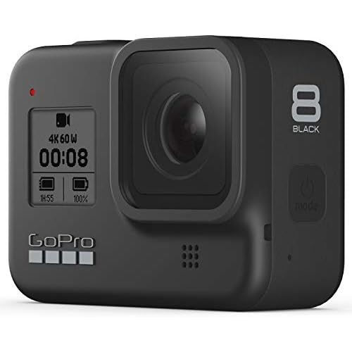 고프로 GoPro HERO8 Black Waterproof Action Camera with Touch Screen 4K Ultra HD Video 12MP Photos 1080p Live with Accessory Bundle - 1 Additional GoPro USA Batteries + PNY 64GB U3 microSD