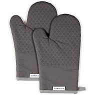 KitchenAid Asteroid Cotton Oven Mitts with Silicone Grip, Set of 2, Charcoal Grey
