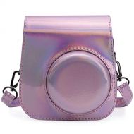 Frankmate PU Leather Camera Case Compatible with Fujifilm Instax Mini 11 Instant Camera with Adjustable Strap and Pocket (Magic Pink)