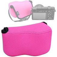 Fotasy JJC Magenta Water Resistant Ultra Light Neoprene Camera Case, Pouch Bag, Compatible with Sony a6600 a6500 a6400 a6300 a6100 a6000 a5100 +16-50mm Lens Pancake Lense & Panason