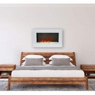 CAMBRIDGE 30-in. Callisto Wall Mount Crystal Display, Timer, and Remote, White, CAMBR30WMEF-1WHT Electric Fireplace
