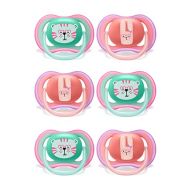 Philips AVENT Day and Night Soother???0 6?Months/Girl Clip On Charm???Mix/Set of 6; with Hygienic Cap