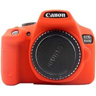 Easy Hood Case for Canon EOS Rebel T6 T7, Anti-Scratch Soft Silicone Protective Cover Protector Skin for Canon EOS 1500D Rebel T7 / EOS 1300D Rebel T6 DSLR Camera (Red)