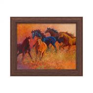 Trademark Fine Art Free Range Horses by Marion Rose, Wood Frame 11x14, Multi Color