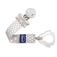 Chicco Universal 2-in-1 Baby Pacifier/Soother Clip/Holder with Universal Loop for Teethers & Small Toys, Grey/White