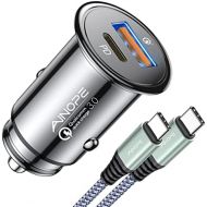 [아마존베스트]USB C Car Charger Super Mini AINOPE All Metal 36W Fast USB Car Charger PD&QC 3.0 Dual Port Car Adapter Compatible with iPhone 12/12 Pro/Max/12 Mini/iPhone 11/Pro/Max/XR/XS/Max/8/8P