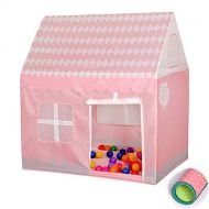 Wai Sports & Outdoors Household Children Printing Play Tent Small Game House with Mat (Black White) Tents & Accessories (Color : Light Pink)