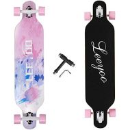 Leeyoo Longboard Skateboard, 41 Inch 8 Layer Natural Maple Drop Through Longboards for Kids Boys Girls Youths Beginners.