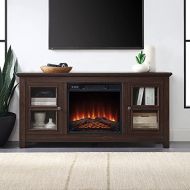 HomeTeks Tv Fireplace Stand Electric Fireplace Tv Stand-Tv Stand for 55 Inch Tv with Fireplace, Espresso-Turn Up The Ambiance of Your Room