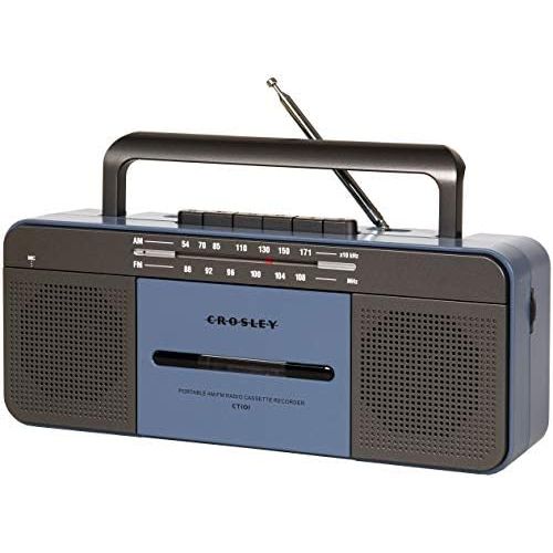 크로슬리 Crosley CT101A-BL Portable Bluetooth Cassette Player with AM/FM Radio, Blue