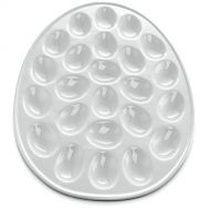 KooK Deviled Egg Dish, White Porcelain, 13 Inch, Holds 24 Eggs.