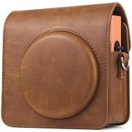 CAIUL Compatible Vintage PU Leather Square Case Bag for Fujifilm Instax Square SQ1 Instant Film Camera (Brown)