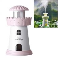 RedGoodThings 2.5W Lighthouse Portable USB Mute Mini Air Humidifier Nebulizer with LED Night Light for Office, Home Bedroom, Car, Capacity: 150ml, DC 5V (Color : Pink)