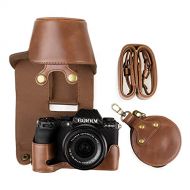 MUZIRI KINOKOO PU Leather Case for Fuji X-S10 and 15-45mm Lens Protective Full Case Fujifilm X-S10 Case Bottom Case Grip Case with Storage Bag-Coffee