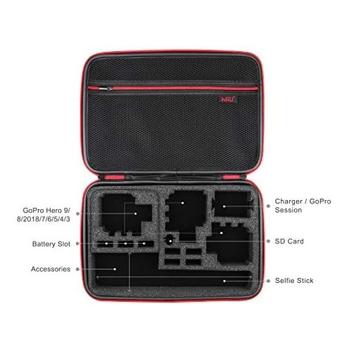  [아마존베스트]HSU Protective Carry Case for GoPro 2018/7/6/5/4/3+ and Accessories, with Carry Handle and Carabiner Loop