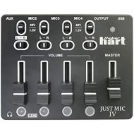 [아마존베스트]Maker hart Maker Hard Just Mic 4 Mini Microphone Mixer 4 Channels/Portable Phantom Power/Audio Interface