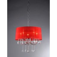 Whse of Tiffany RL7932-5WR Eurynome Crystal Wine Red 5-Light Chandelier