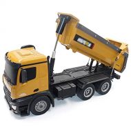 UJIKHSD Remote Control Construction Dump Truck, RC Dump Truck Toy, Construction Toys Vehicle, RC Truck Toys, Heavy Duty Metal and Plastic Construction Truck, 7 LBS Load Capacity