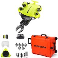 Movesea Underwater Drone FIFISH V6S 100 m Cable 64 GB Remote Control 2 Chargers Coil VR Glasses HDMI Robot Arm Guard Orange Housing with Wheels QYSEA 8500455