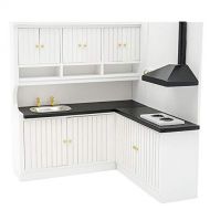 Odoria 1:12 Miniature Kitchen Cabinet Working Stove Dollhouse Furniture Accessories