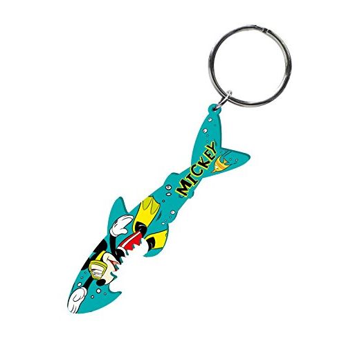 디즈니 Disney Mickey and Gang Shark Diving Bottle Opener Key Ring