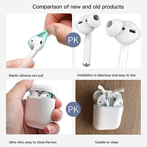  [아마존베스트]DamonLight Silicone Ear Pads Attachment for Apple AirPods and EarPods, Secure Grip for Sports and Leisure - 2 Pairs Including (No Airpods included)