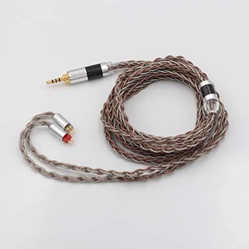  [아마존베스트]TRIPOWIN C8 8-Core Silver Copper Foil Braided Earphone Upgrade Cable, Tinsel Silver Copper Wire for KZ ZS10 PRO AS10 ZS10 ZS6 ES4 ZST ZSR ED16 TRN V80 C10 (2.5 mm Plug, 2 Pin 0.78