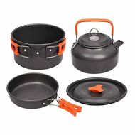 GYZCZX Camping Cookware Kit Outdoor Aluminum Cooking Set Water Kettle Pan Pot Travelling Hiking Picnic BBQ Tableware Equipment (Color : B)