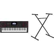 Casio, 61-Key Portable Keyboard (CT-X3000) & Casio ARST Single-X Adjustable Keyboard Stand, Black