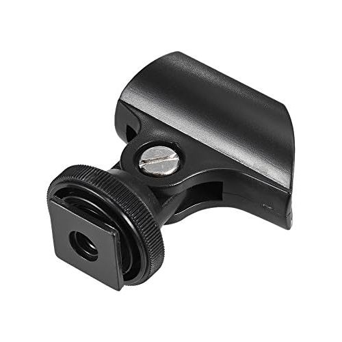  [아마존베스트]Andoer Microphone Clip Clamp Handle Microphone Holder, 19 mm Plastic Microphone Clip with Accessory Shoe & 1/4 Inch Screw Hole for DSLR Camera SM57 / SM58 or Standard Mic
