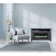 CAMBRIDGE Slate Blue San Jose Electric Fireplace TV Stand Color-Changing LED Flames and Crystal Rock Display