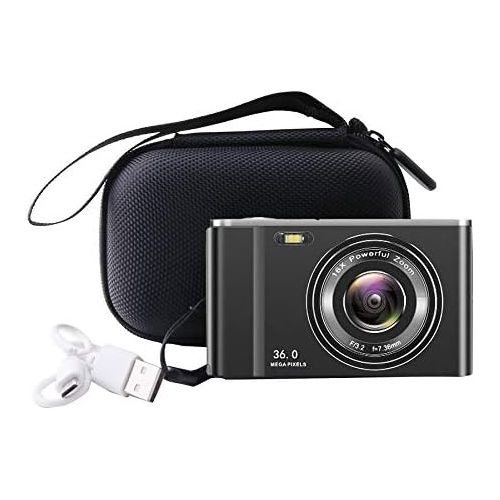  WERJIA Kids Camera Case for AbergBest 21 Mega Pixels 2.7 LCD Rechargeable HD/Lecran/Sevenat/Kodak Pixpro Digital Camera and More Brands Kids Camera (Black)