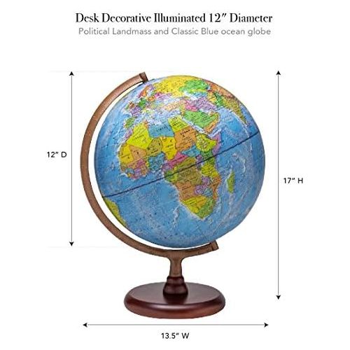  Waypoint Geographic Navigator II Illuminated Desktop Globe, 12
