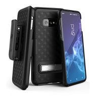 Encased Galaxy S10e Belt Case with Kickstand (2019 Slimline Series) Ultra Thin Cover w/Rotating Holster Clip (for Samsung Galaxy S10 E) Black