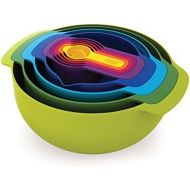 Joseph Joseph 40087 Nest 9 Nesting Bowls Set with Mixing Bowls Measuring Cups Sieve Colander, 9-Piece, Multicolored: Kitchen Tool Sets: Kitchen & Dining