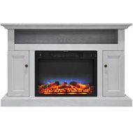 CAMBRIDGE 47-in.Sorrento Multi-Color LED Insert and Entertainment Stand in White, CAMBR5021-2WHTLED Electric Fireplace