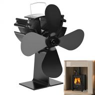 XFY 4 Blades Fireplace Stove Fan Heat Powered Circulates Warm，Heated Air Stove Fan Quiet Eco for Wood/Log Burner，Operating Temperature Range: 110°f 670°f