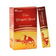 인센스스틱 ARO VATIKA Vedic Dragons Blood Natural Masala Incense Sticks Pack of 180 gm (15 gm x 12 Box) | Hand-Rolled in India