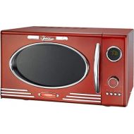 [아마존베스트]Melissa Retro 16330088 Microwave / 900 Watt / 25 Litre Cooking Chamber Design Microwave with Grill / Metallic Red