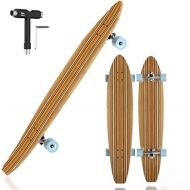 M Merkapa 41 Inch Cruiser Longboard Skateboard, Bamboo & Hard Maple Deck for Commuting, Cruising, Downhill, Dancing, Free-Style Tricks Carver