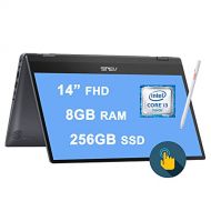 ASUS 2021 Flagship VivoBook Flip 14 Thin and Light 2 in 1 Laptop 14” FHD Touchscreen 8th Gen Intel core i3 8145U(Beat i5 7200U) 8GB RAM 256GB SSD Fingerprint Backlit USB C Win10 +