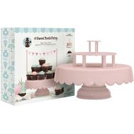 American Crafts 2-in-1 Decorative Cake and Cupcake Stand by Sweet Tooth Fairy | 2 or 3 Tier Cake Display Stand with Three Fun Sign Options | Stores Flat