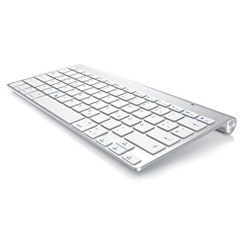  [아마존베스트]CSL-Computer CSL Bluetooth Keyboard in Mac Style Wireless Keyboard Multimedia Keys QWERTZ Layout for iOS Android Windows Compatible with PC Notebook Mac MacBook Pro Smartphone Tablet Silver