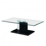Fab Glass and Mirror FGM-BC102 Modern Coffee, Dining Room Glass Table, 43 x 17 Black