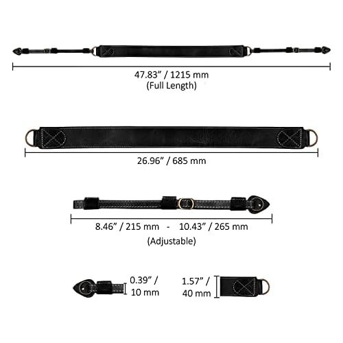  [아마존베스트]MegaGear MG1514 Sierra Series Genuine Leather Camera Shoulder or Neck Strap - Black