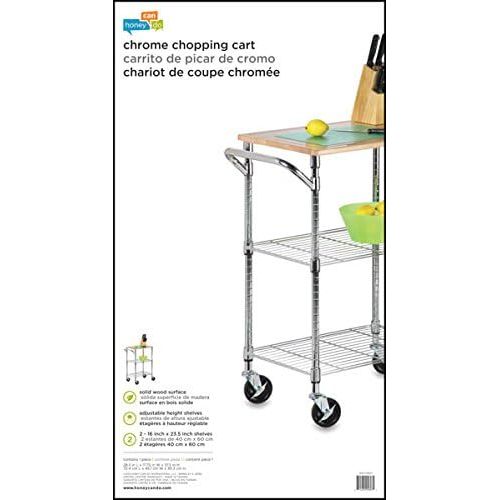  Honey-Can-Do SHF-01607 Urban rolling cart, chrome, 2-Shelf