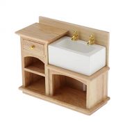 LoveinDIY 1:12 Scale Dollhouse Miniature Furniture Bathroom Kitchen Wooden Hand Sink
