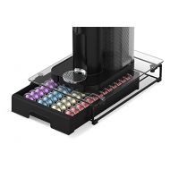 EVERIE Crystal Tempered Glass Top Organizer Drawer Holder Compatible with Nespresso Vertuo Capsules, Compatible with 40 Big or 52 Small Vertuoline Pods, 12 Wide by 16.5 Deep by 3.5