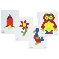 LEARNING ADVANTAGE - 8837 Learning Advantage Pattern Block Activity Cards - In Home Learning Activity for Early Math & Geometry - Set of 20 - Teach Creativity, Sequencing and Patte